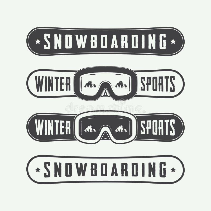 Vintage snowboarding logos, badges, emblems and design elements. vector illustration Vintage snowboarding logos, badges, emblems and design elements. vector illustration