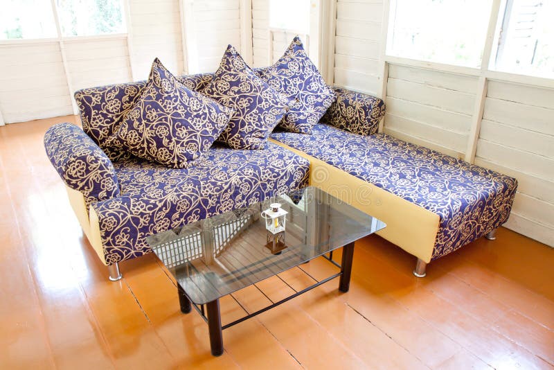 Vintage Sofa Set with Pillow Stock Photo Image of house, lamp 24371700