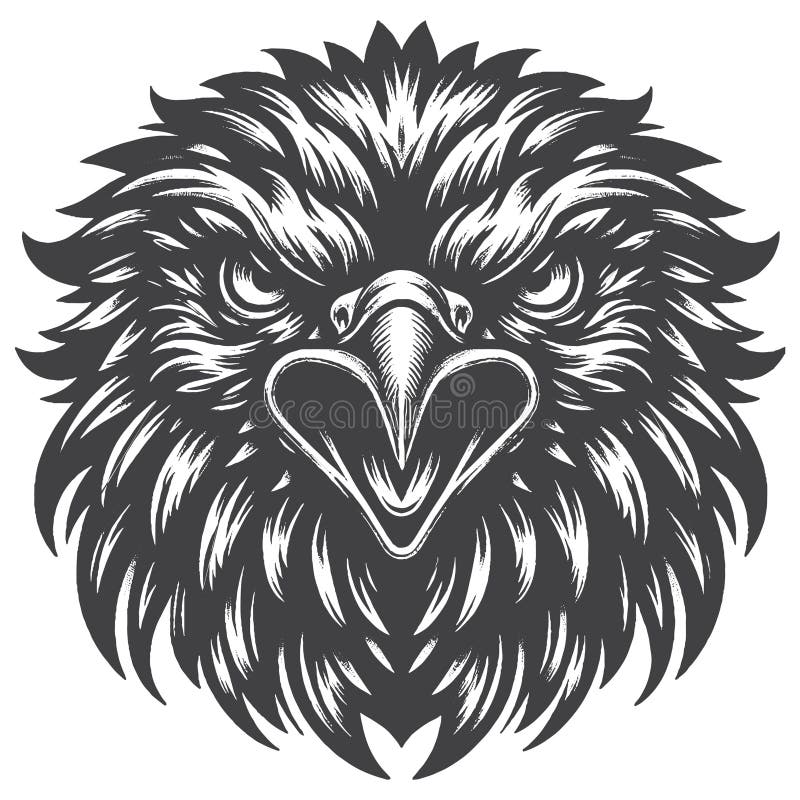 Vintage Spain Eagle, Glowing Eyes Engraved Vector Design. royaltyfri illustrationer