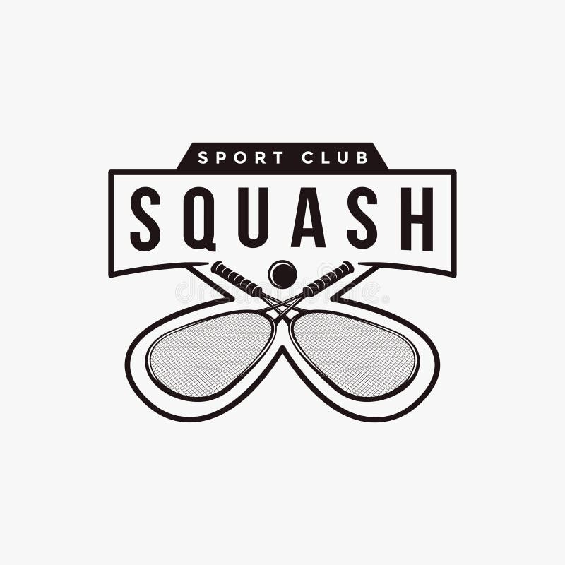 Vintage Squash Logo Icon Vector Stock Vector Illustration of athlete