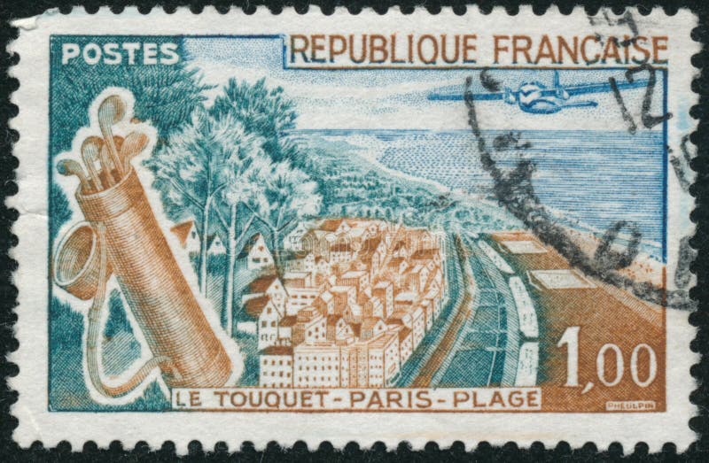 Vintage Stamp Printed in France Circa 1962 Shows Le Touquet-Paris-Plage ...