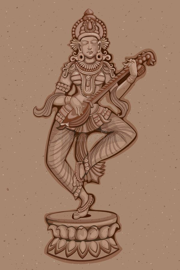 How to draw Goddess Saraswati Maa pencil drawing step by step | Doodle art  drawing, Mandala art lesson, Indian art paintings