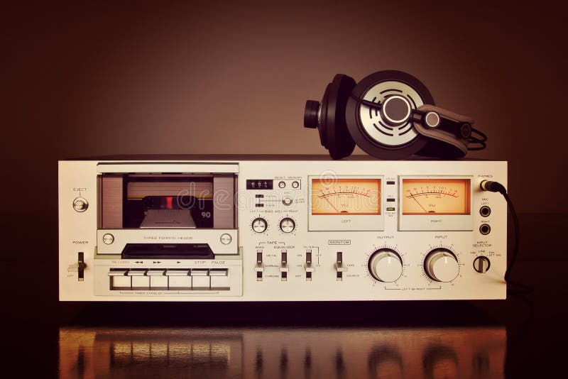 Vintage Stereo Cassette Tape Deck Recorder Stock Image Image of knob