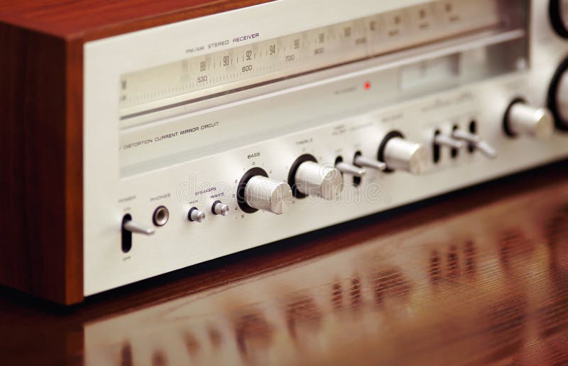 Vintage Stereo Radio Receiver Stock Image Image of wooden, radio