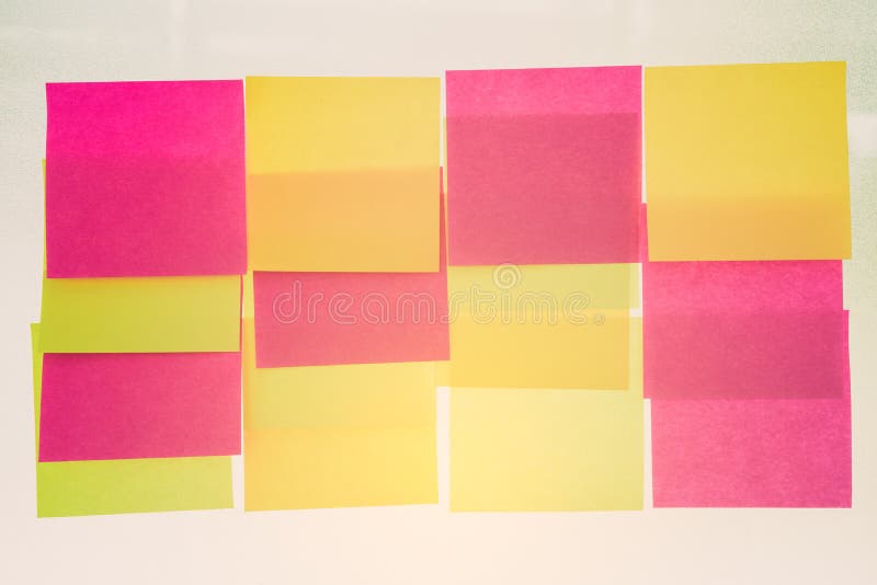 Vintage Sticky Notes on Glass Stock Image Image of ideas, blank