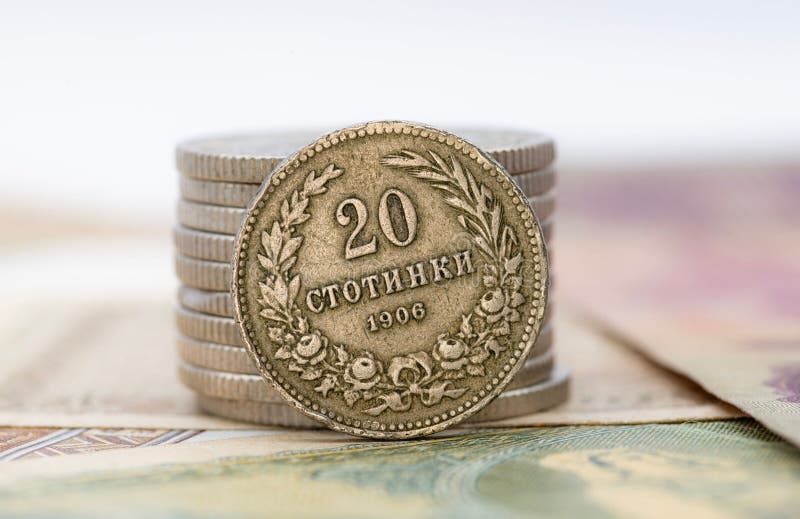 Vintage 20 Stotinki Coin de 1906 photo stock