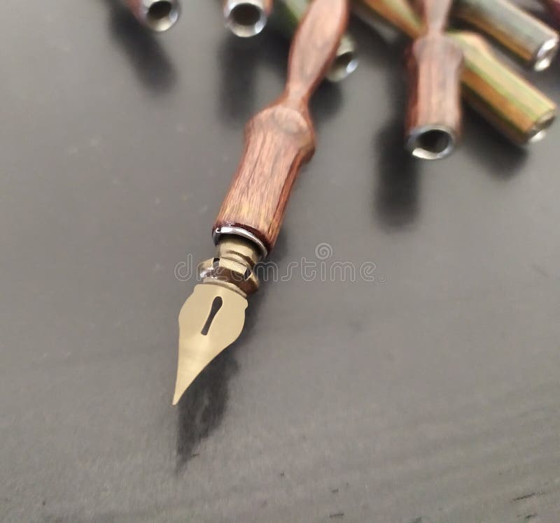 Buy Wooden Dip Pen Inkwell & Pen Holder