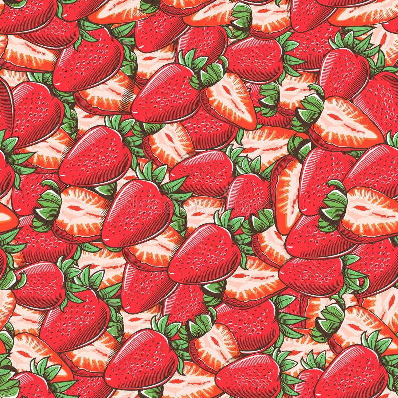 Strawberry in Vintage Style. Colored Vector Illustration Stock Vector ...