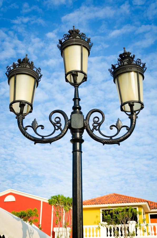 Vintage street lamp post stock image. Image of lantern - 35940935