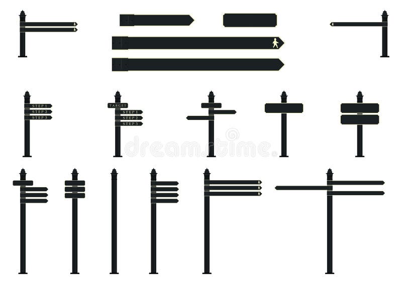 Vintage street signs stock vector. Illustration of destination 49028835