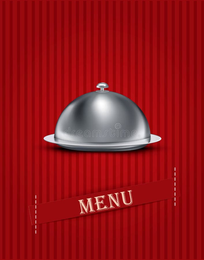 Vintage striped background with menu items vector illustration