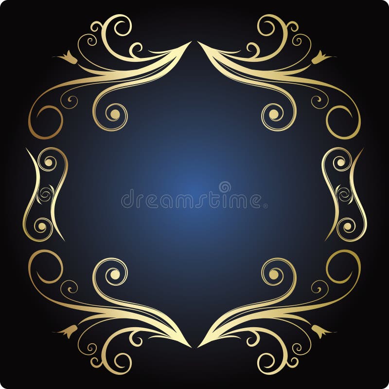 Gold Vintage Circle Frame with Ribbon Stock Vector - Illustration of ...