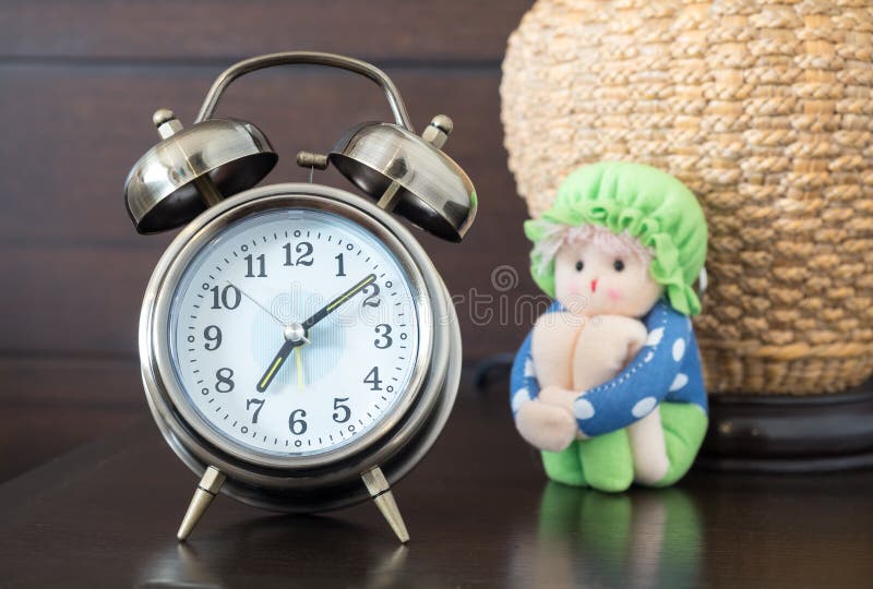 Vintage Style of Alarm Clock with Bells, Stock Photo Image of minute