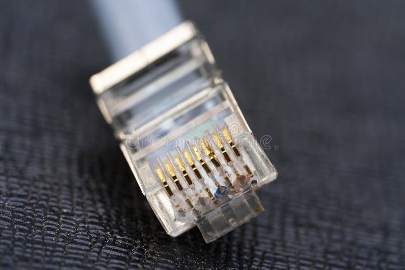 Vintage Style Macro Shot of a Old CAT 5 Cable Stock Image