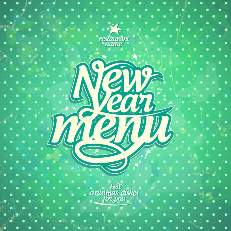 Vintage style New Year menu card design vector illustration