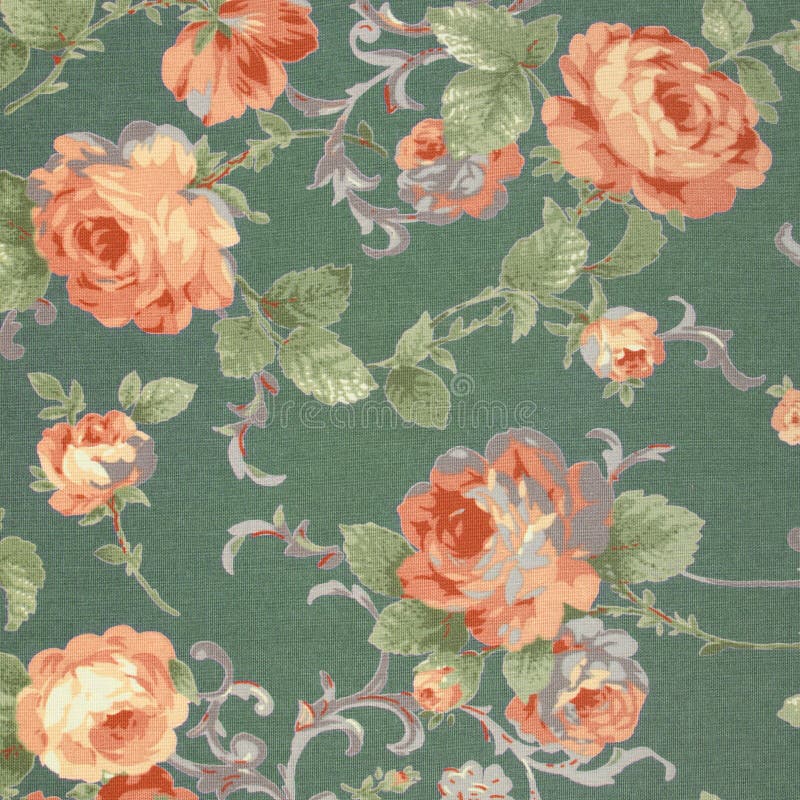 Vintage Style of Tapestry Flowers Fabric Pattern Background Stock Image