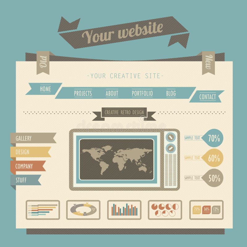 Vintage Style Website Templates Stock Vector Illustration of theme Vintage Style Website Templates Stock Vector Illustration of theme