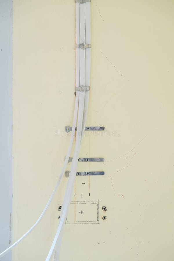 Vintage Style of Wiring Electrical Wire To the Wall Stock Image Image