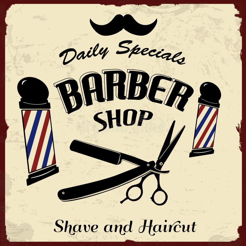 Download Vintage Styled Barber Shop stock vector. Illustration of hair - 32448822