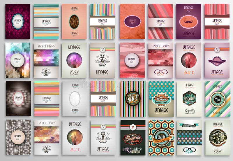 Vintage Styles brochure templates set with Labels. royalty free illustration Vintage Styles brochure templates set with Labels. royalty free illustration