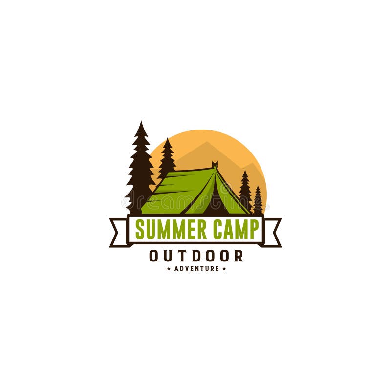 Vintage Summer Camp Logo Template Stock Vector - Illustration of nature ...