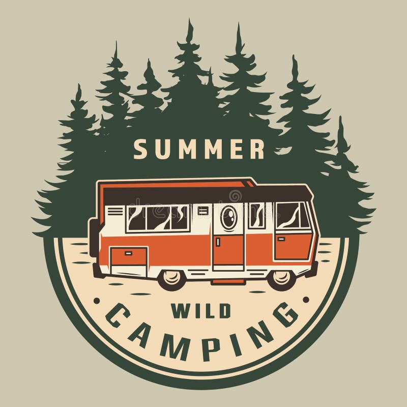 Vintage Summer Outdoor Adventure Logo Stock Vector - Illustration of ...