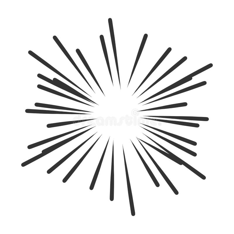 Vintage Sunburst Vector Icon Sun Sketch Burst Doodle Illustration With