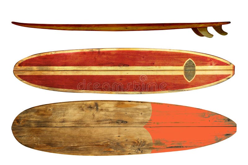 Vintage surfboard isolated on white