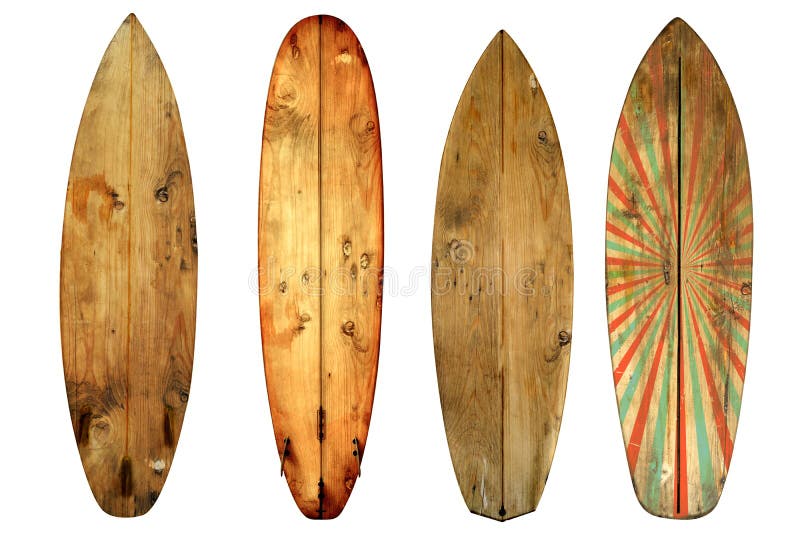 Vintage surfboard isolated on white