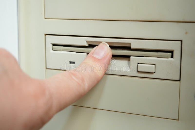 Vintage System Unit of Computer by CPU, Old Desktop Computer Stock