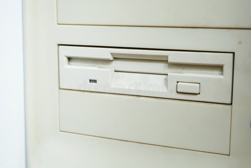 Vintage System Unit of Computer by CPU, Old Desktop Computer Stock