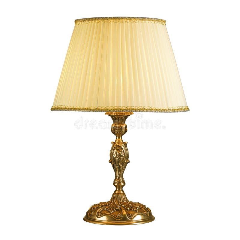 Vintage lampada da tavolo isolato su bianco con tracciato di ritaglio.
