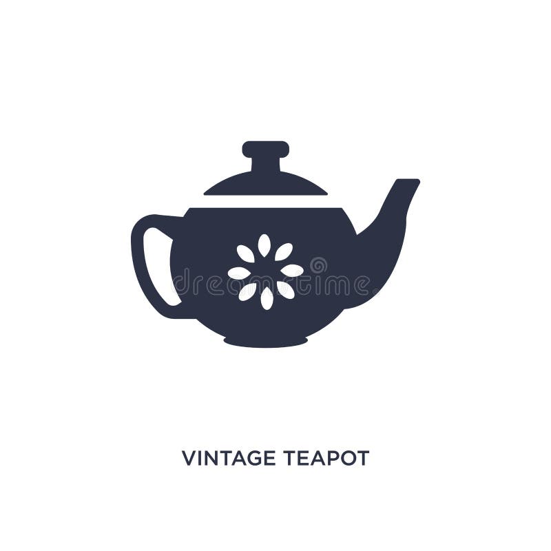 vintage teapot icon on white background. Simple element illustration from bistro and restaurant concept