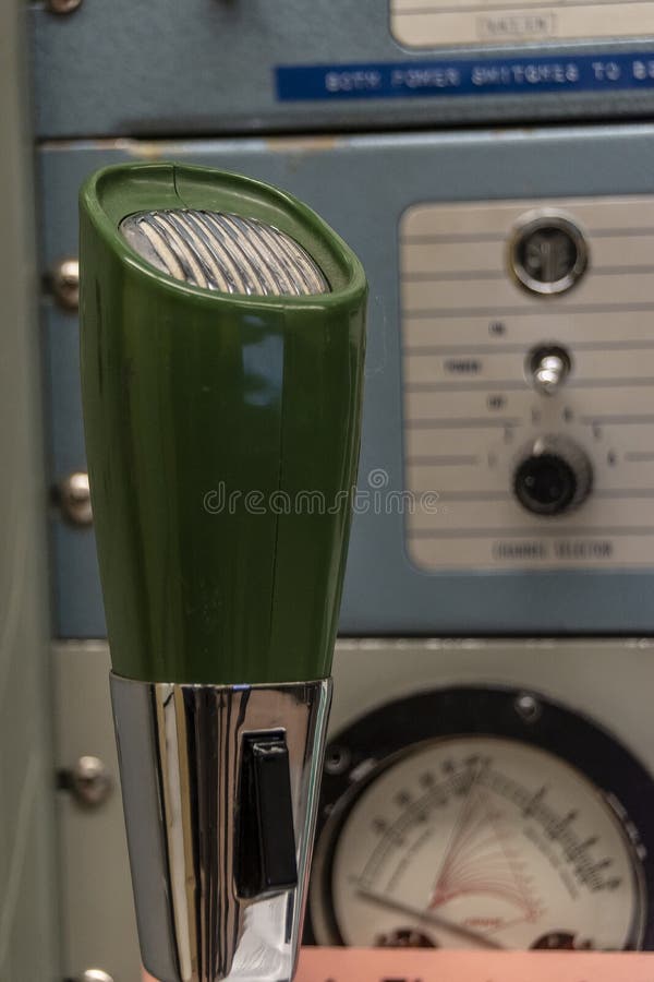 A vintage radio station microphone, a relic of the cold war, is on display at the Diefenbunker Museum in Carp, Ontario just outside Ottawa. A vintage radio station microphone, a relic of the cold war, is on display at the Diefenbunker Museum in Carp, Ontario just outside Ottawa