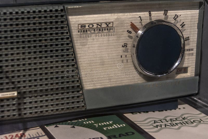 A vintage Sony handy personal radio, a relic of the cold war, is on display at the Diefenbunker Museum in Carp, Ontario just outside Ottawa. A vintage Sony handy personal radio, a relic of the cold war, is on display at the Diefenbunker Museum in Carp, Ontario just outside Ottawa