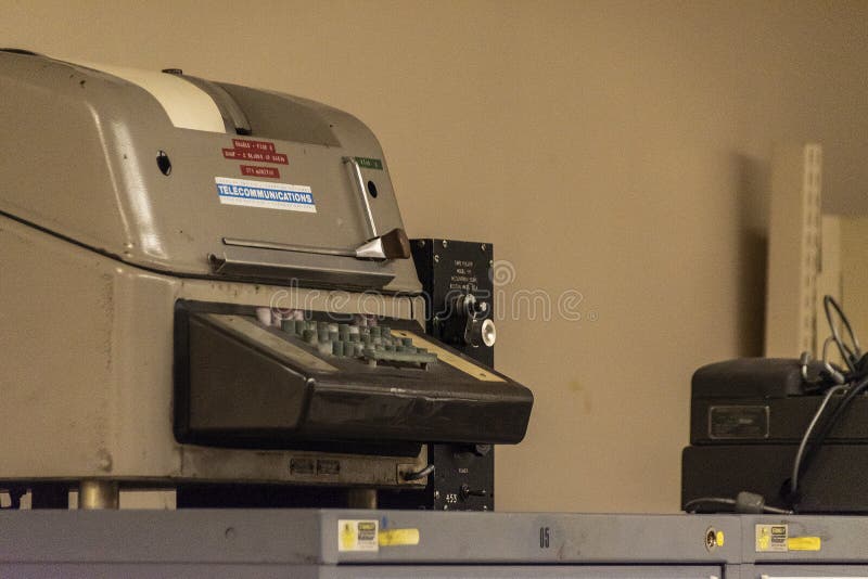 A vintage telecommunications machine, a relic of the cold war, is on display at the Diefenbunker Museum in Carp, Ontario just outside Ottawa