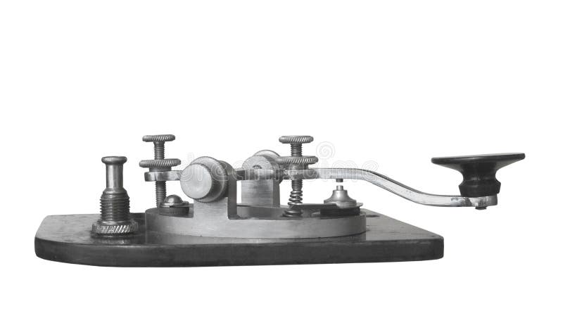 Vintage telegraph key isolated