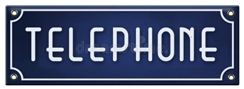 Vintage Telephone Sign Enamel Retro Old Fashioned