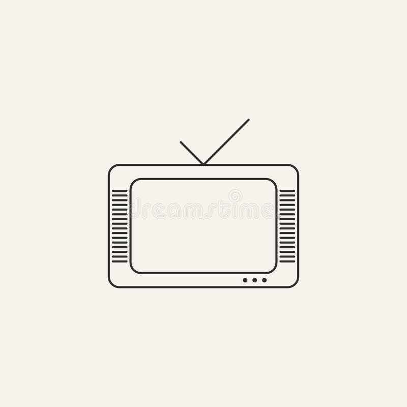 Vintage Television Line Logo Vector Stock Vector - Illustration of ...