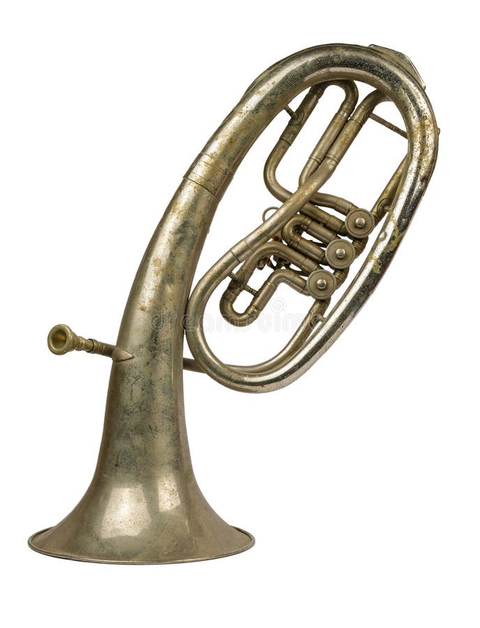 Old Vintage Tenor Horn on a White Background Stock Image Image of classical, detail 202242985