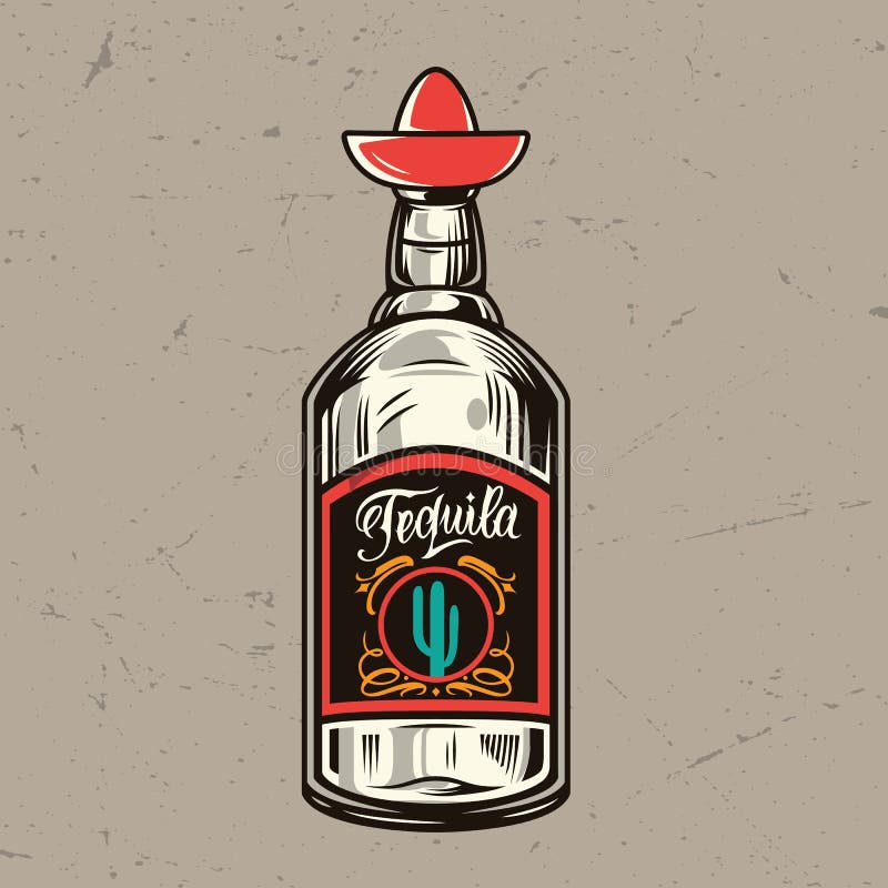 Vintage Tequila Bottle Concept Stock Vector Illustration of concept