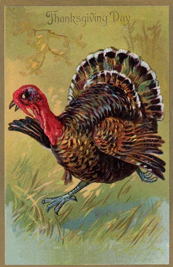 Vintage Thanksgiving Day Card Stock Illustration - Illustration of ...