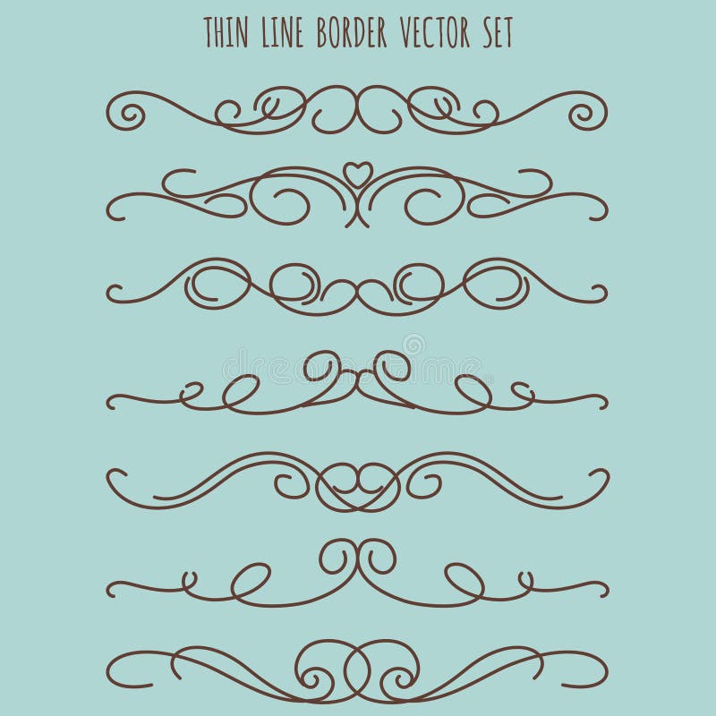 Vintage thin line border set royalty free illustration Vintage thin line border set royalty free illustration
