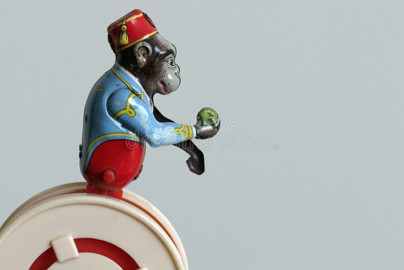 tin monkey toy