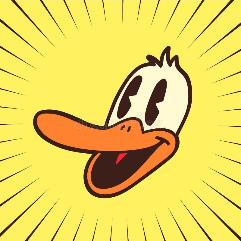 Vintage Toons: Retro Cartoon Smiling Duck Stock Vector ...