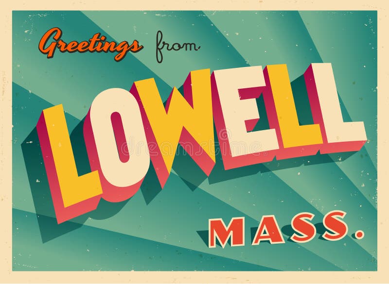 Greetings from Lowell Massachusetts FRIDGE MAGNET travel souvenir 