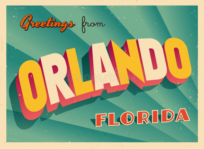 Vintage Orlando Florida City Sights Postcard