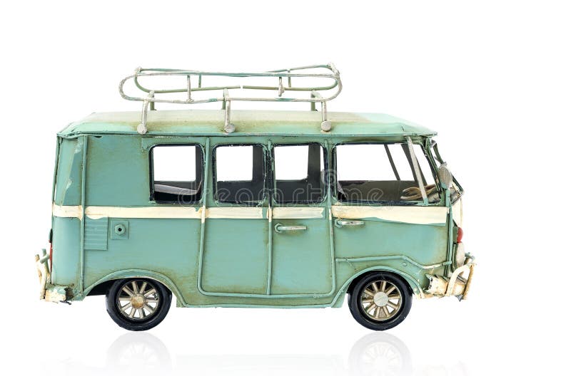 Vintage toy car isolated on white royalty free stock photography