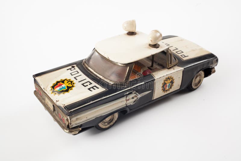 Vintage Tin Police Car Toys Stock Photo 1462006556