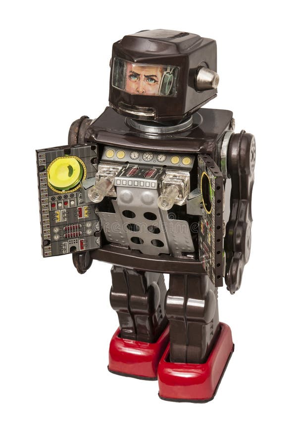 Vintage Toy Robot con los detalles coloreados brillantes